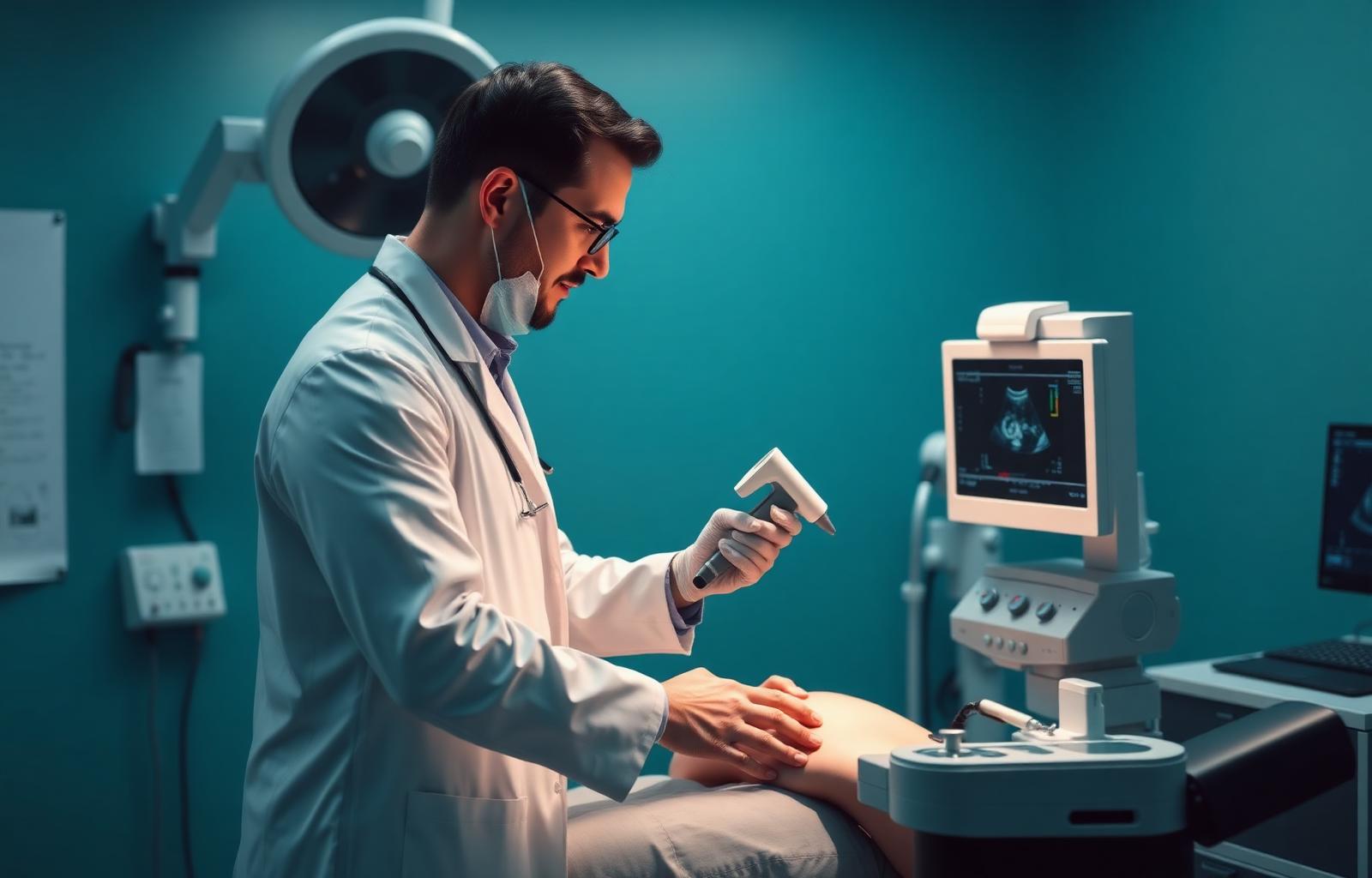 CMUD instructor demonstrating ultrasound scanning